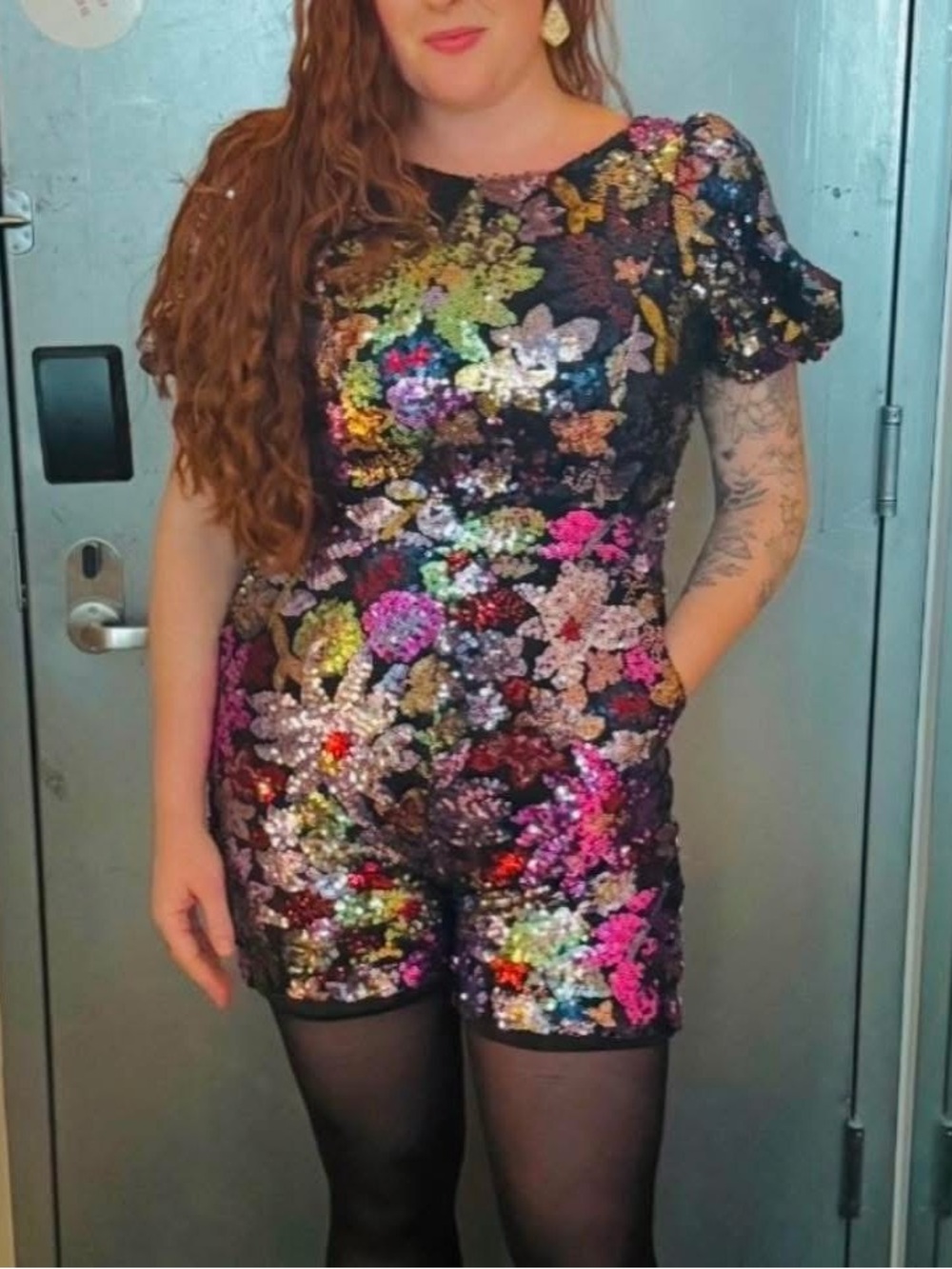 Ivy City Co Sequin Showstopper Jumpsuit (L)